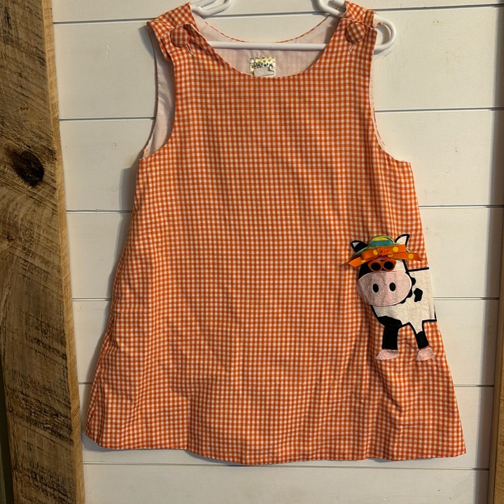 Potato Saks Dress Cow 6 6x girls spring summer dress